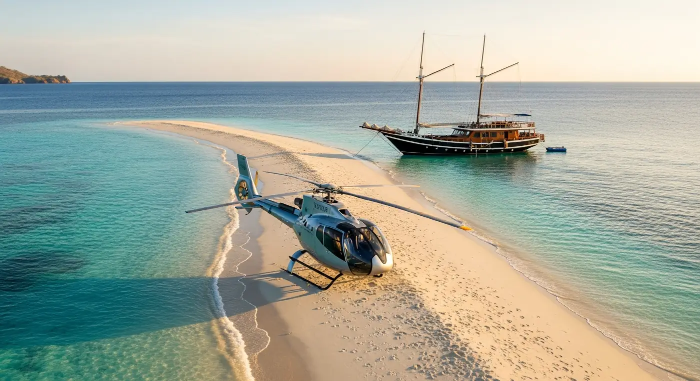 Helicopter Transfer Labuan Bajo — To Your Yacht or Island