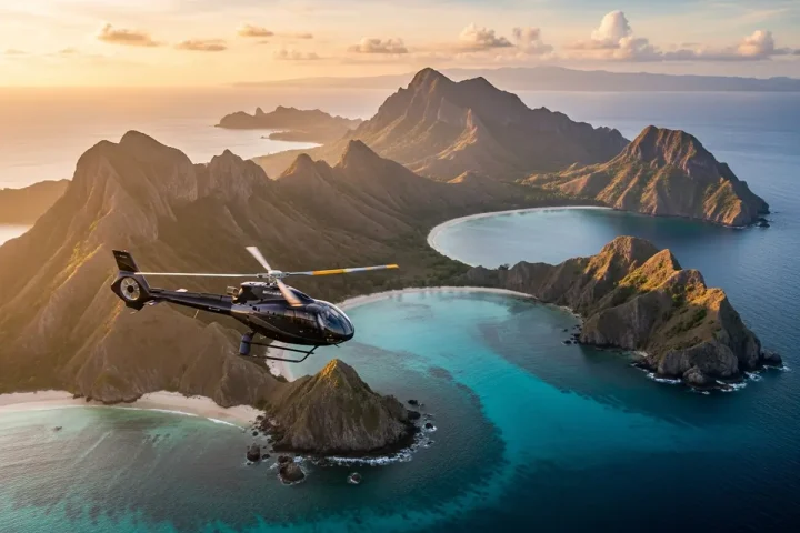 A Komodo Helicopter Scenic Flight Over Padar