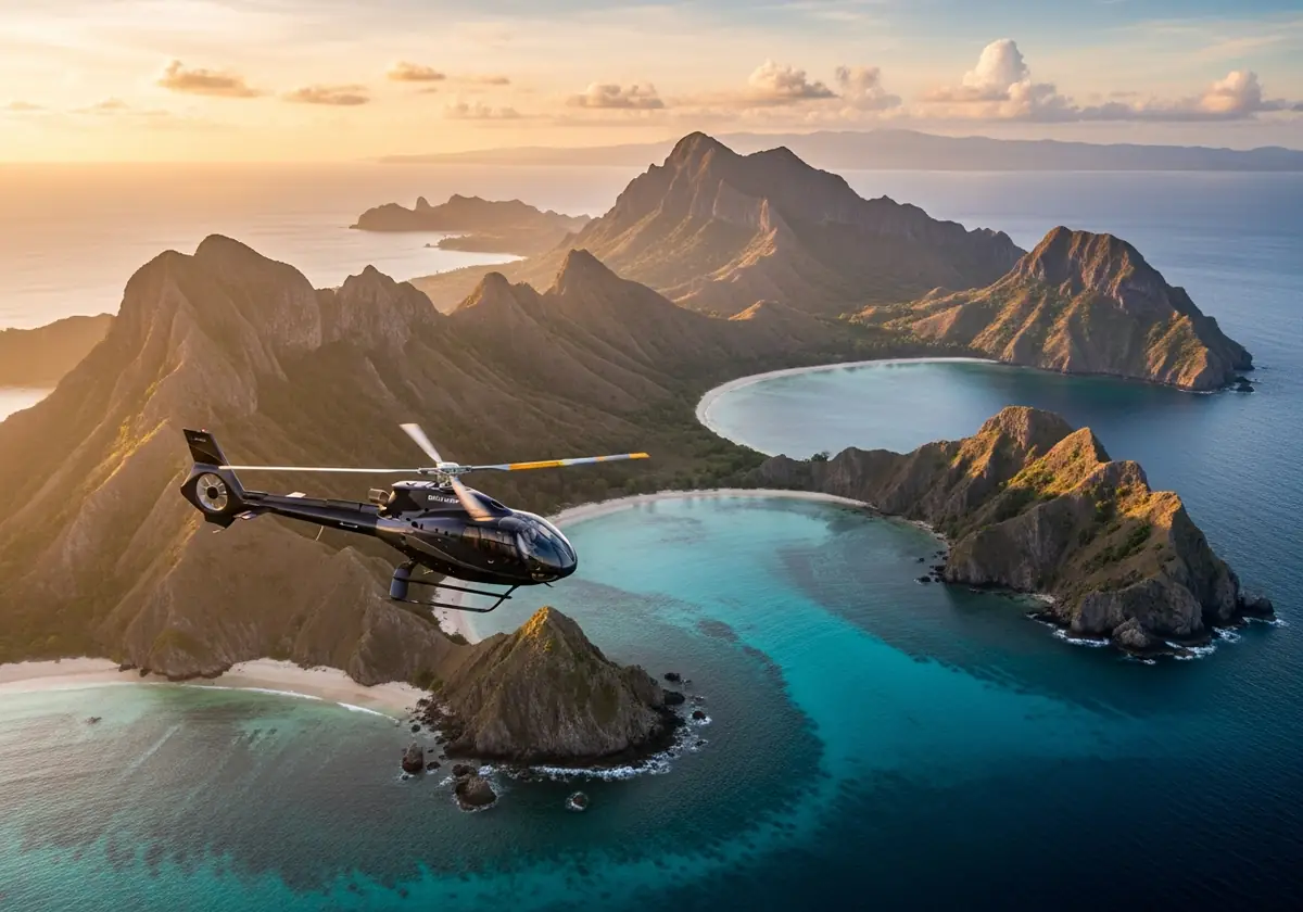A Komodo Helicopter Scenic Flight Over Padar